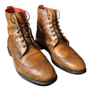 Allen Edmonds Dalton Leather Wingtip Dress Boots Walnut USA Size 10.5 EEE READ